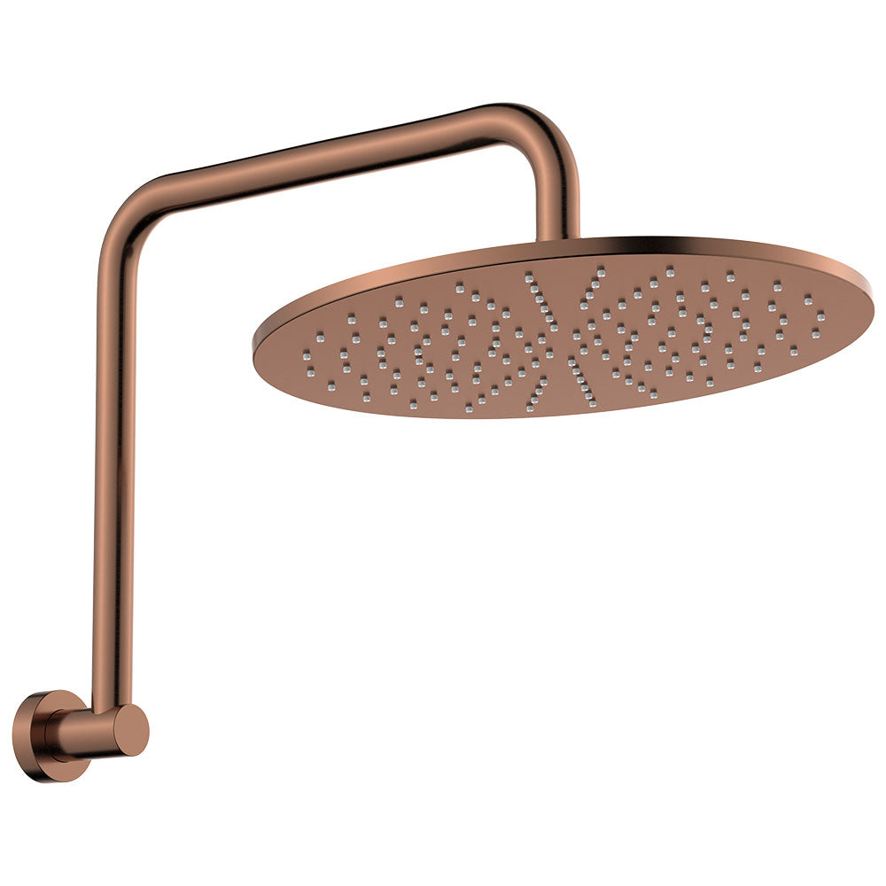 Fienza 411109CO-A Empire Slim Gooseneck Shower Arm Set, Brushed Copper