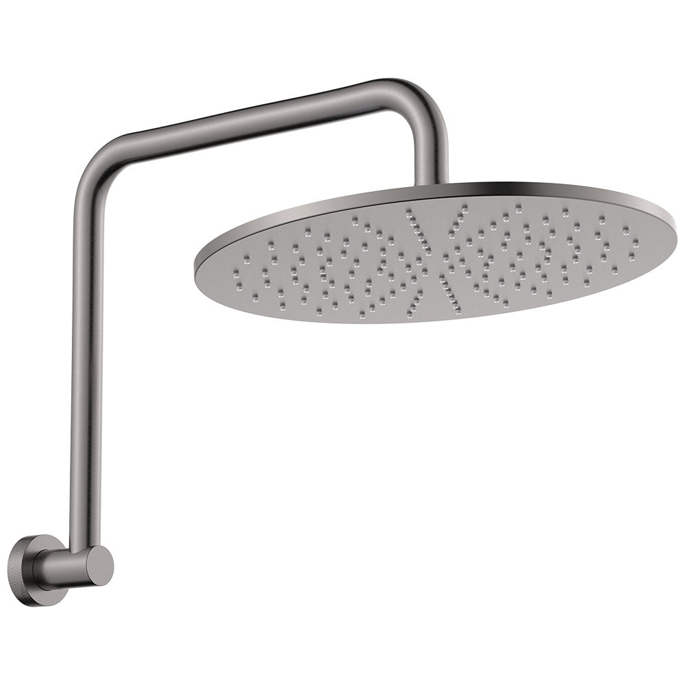 Fienza 411109GM-A Empire Slim Gooseneck Shower Arm Set, Gun Metal