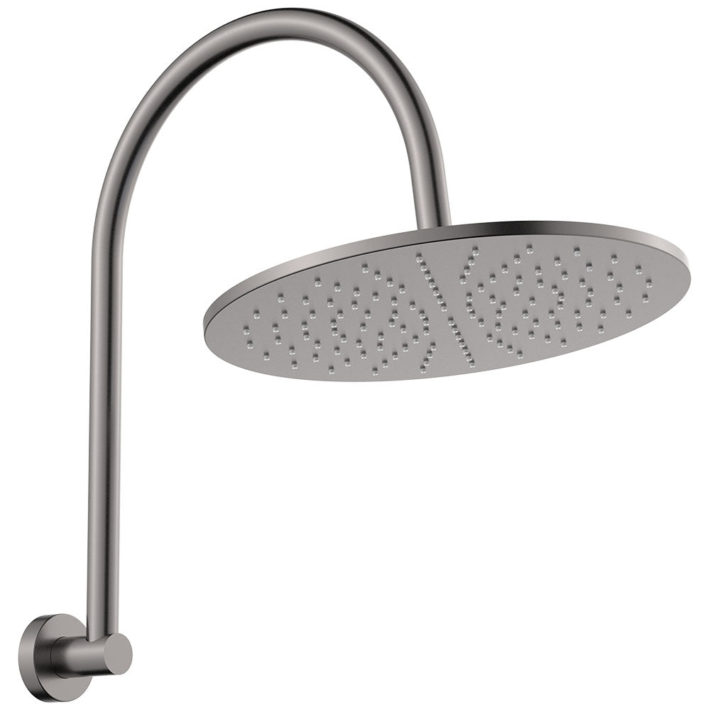Fienza 411109GM-D Empire Slim Curved Shower Arm Set, Gun Metal