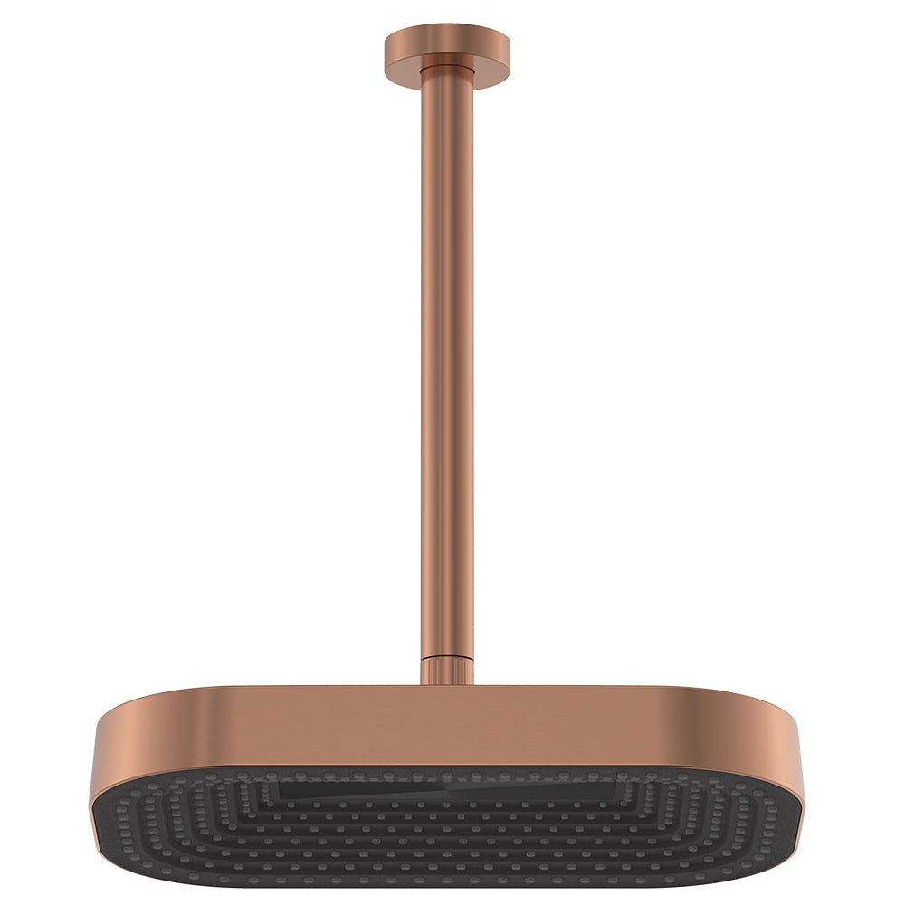 Fienza 411139CO-C Kuro Shower Dropper Set, Soft Square Head, Brushed Copper