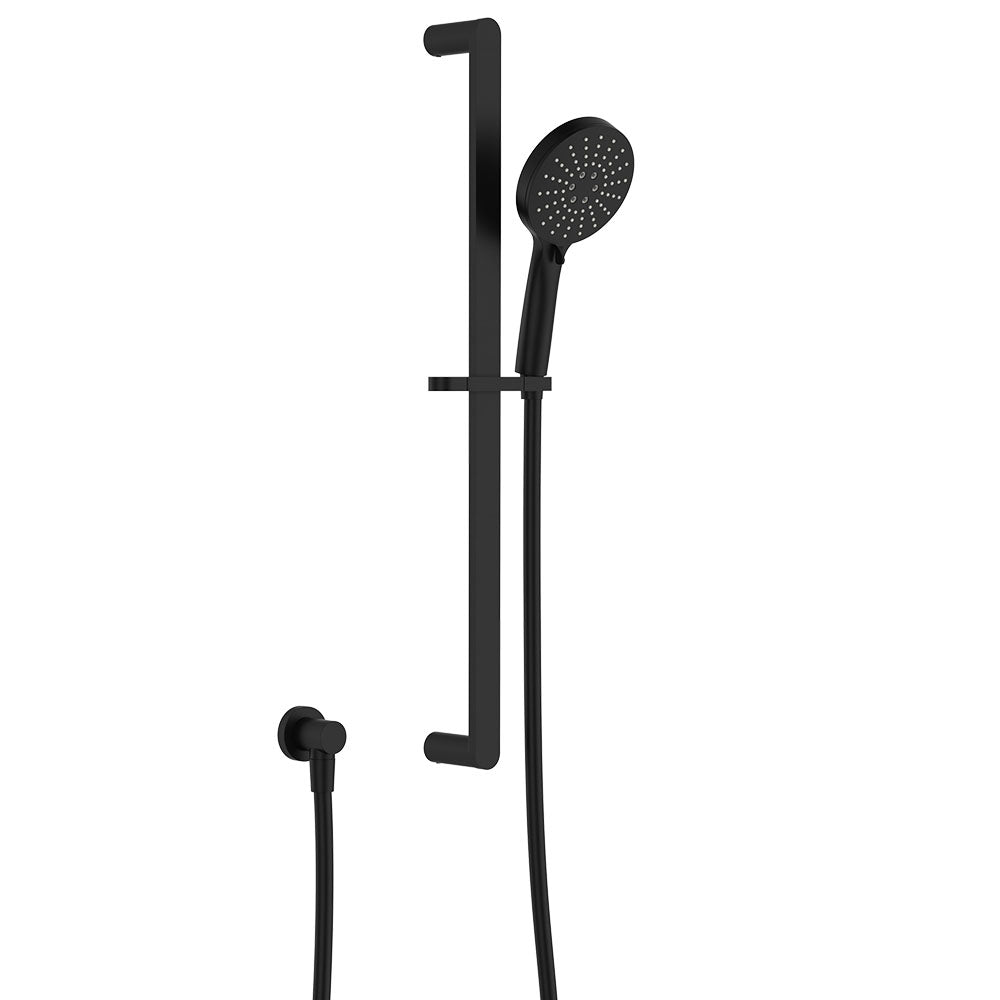 Fienza 444118B Empire Slim Rail Shower, Matte Black