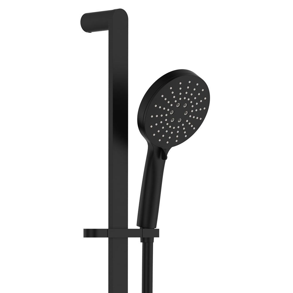 Fienza 444118B Empire Slim Rail Shower, Matte Black