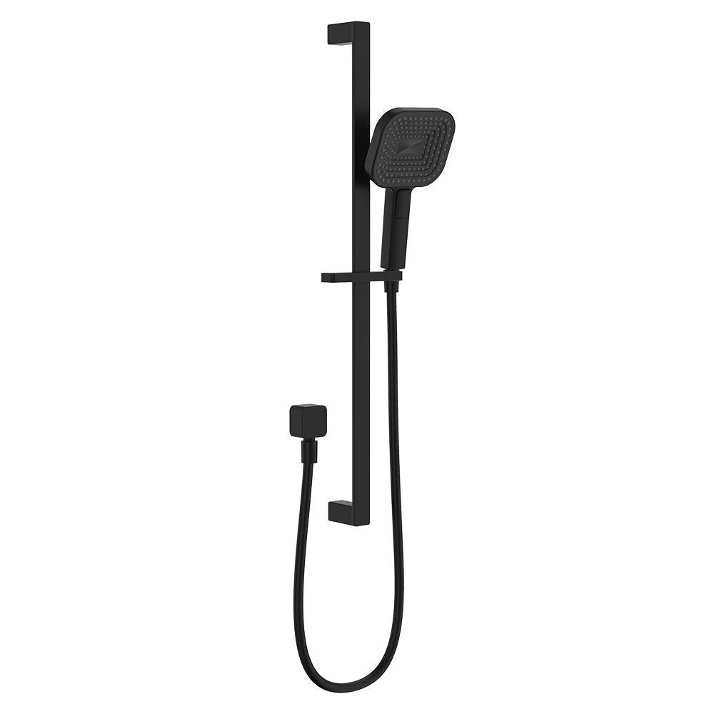 Fienza 444139B Kuro Rail Shower Soft Square Head, Matte Black