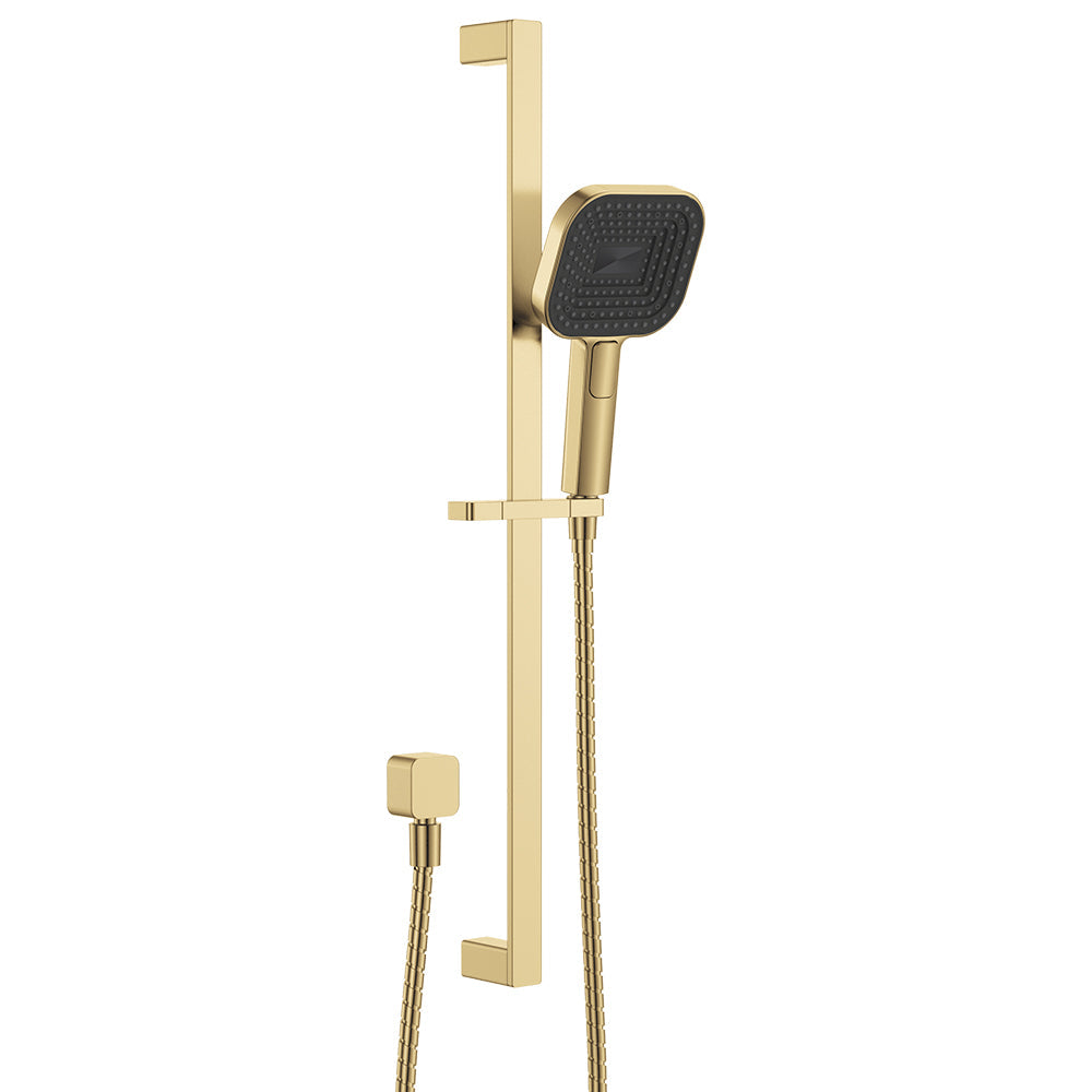 Fienza 444139UB Kuro Rail Shower Soft Square Head, Urban Brass
