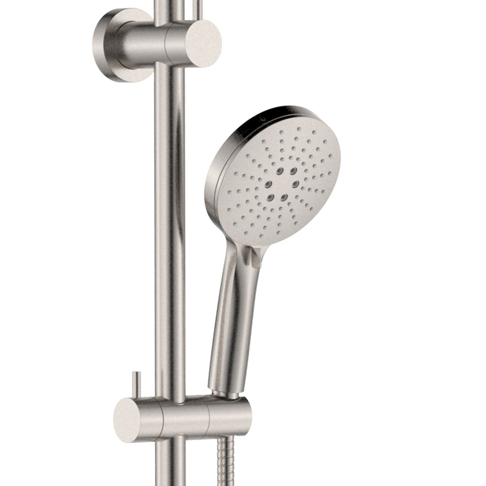 Fienza 455110BN Empire Slim Curved Twin Shower, Brushed Nickel