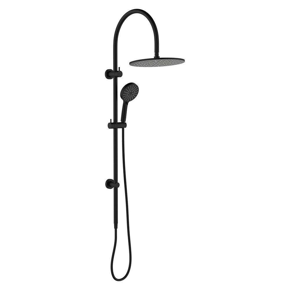 Fienza 455110B Empire Slim Curved Twin Shower, Matte Black