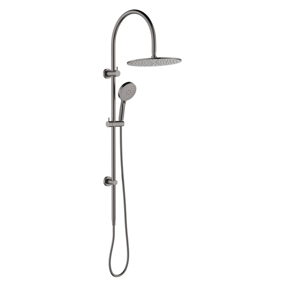 Fienza 455110GM Empire Slim Curved Twin Shower, Gun Metal