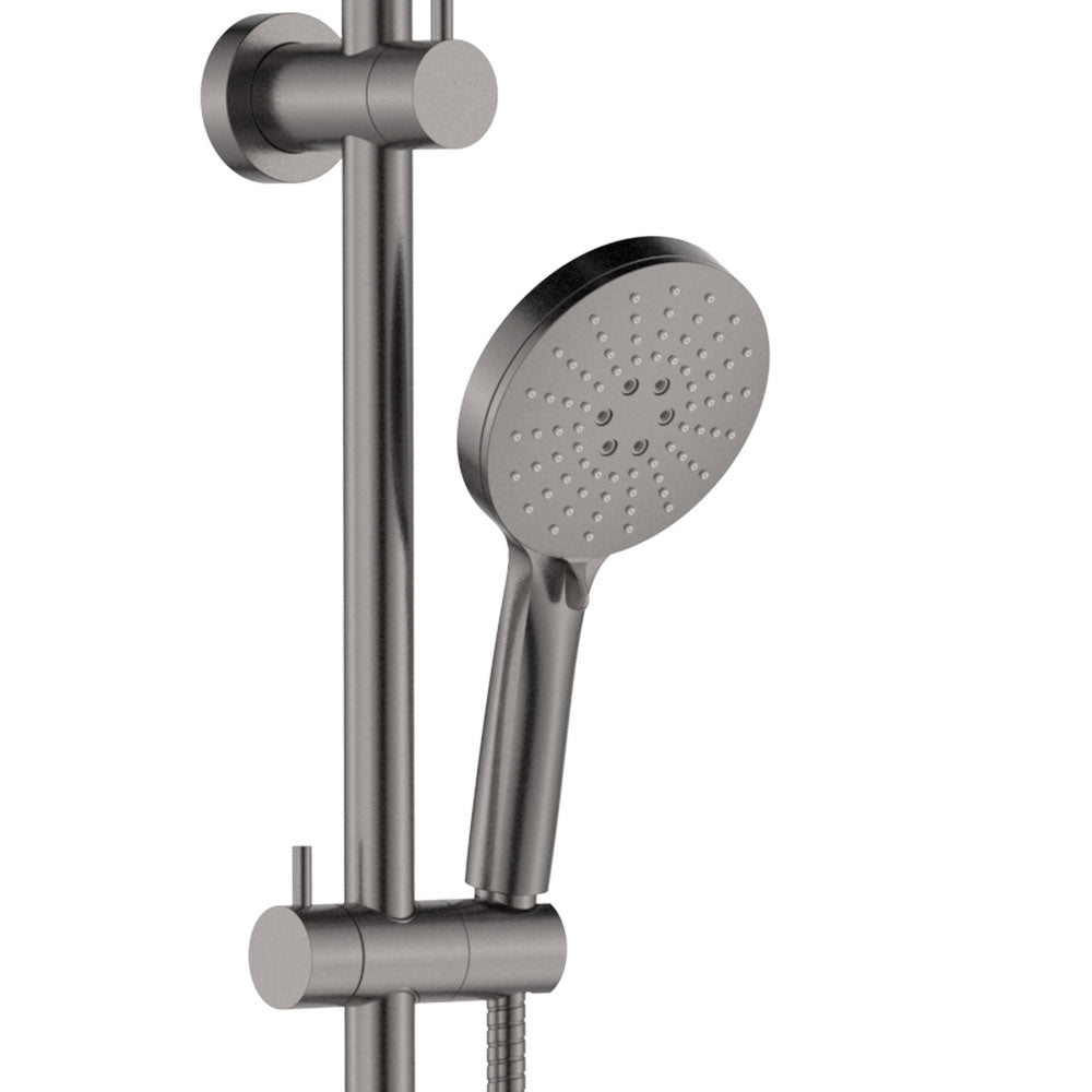 Fienza 455110GM Empire Slim Curved Twin Shower, Gun Metal