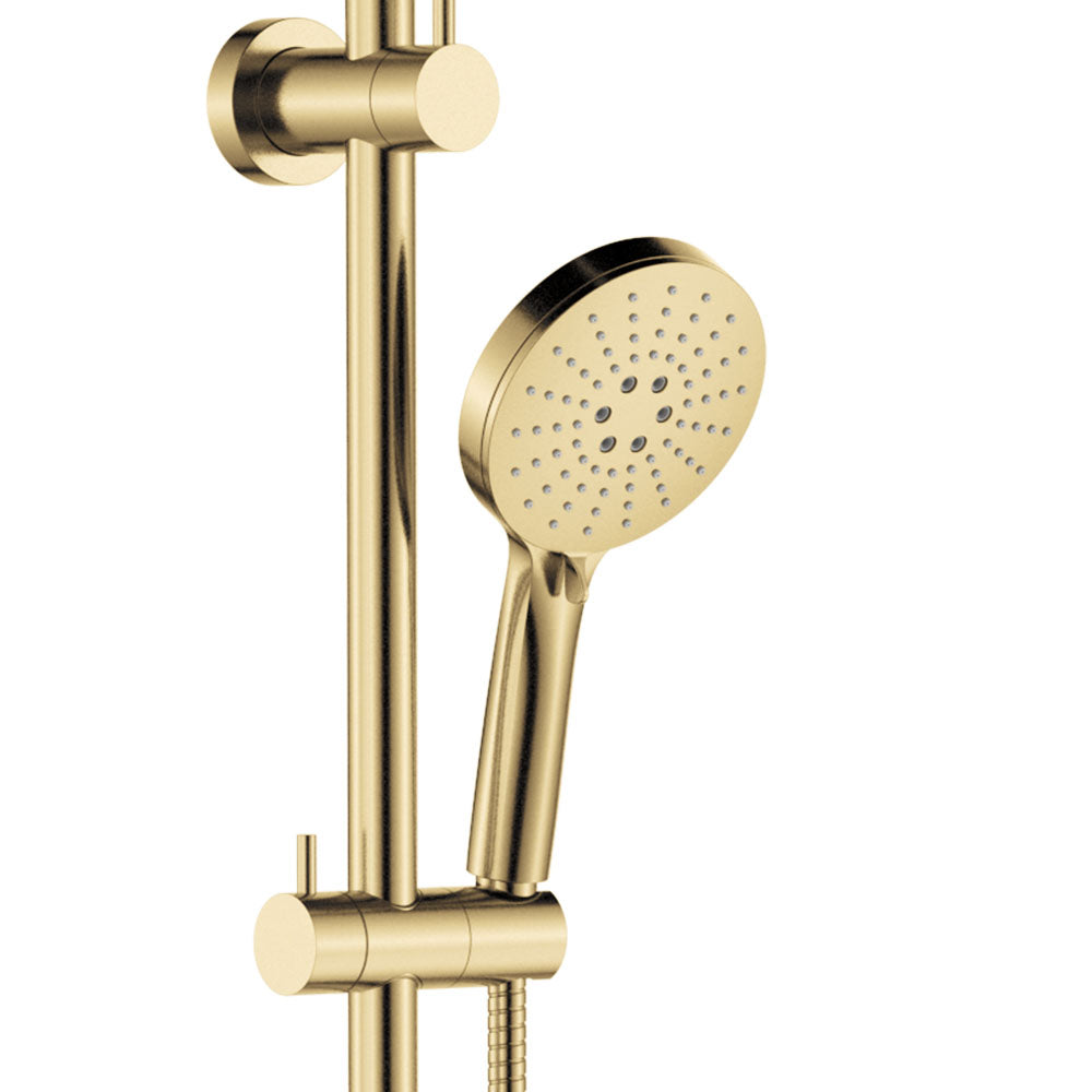 Fienza 455110UB Empire Slim Curved Twin Shower, Urban Brass