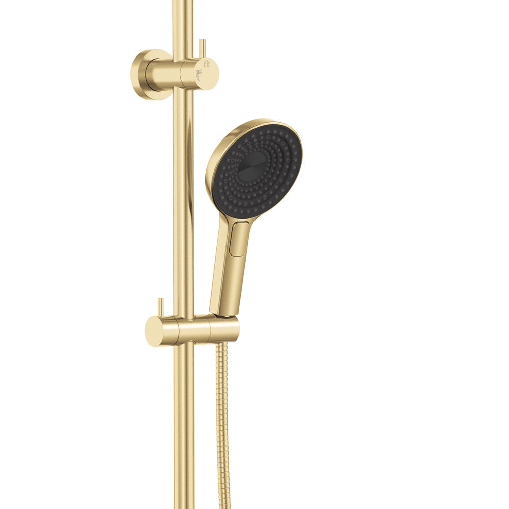 Fienza 455138UB Kuro Twin Shower, Round Head, Urban Brass