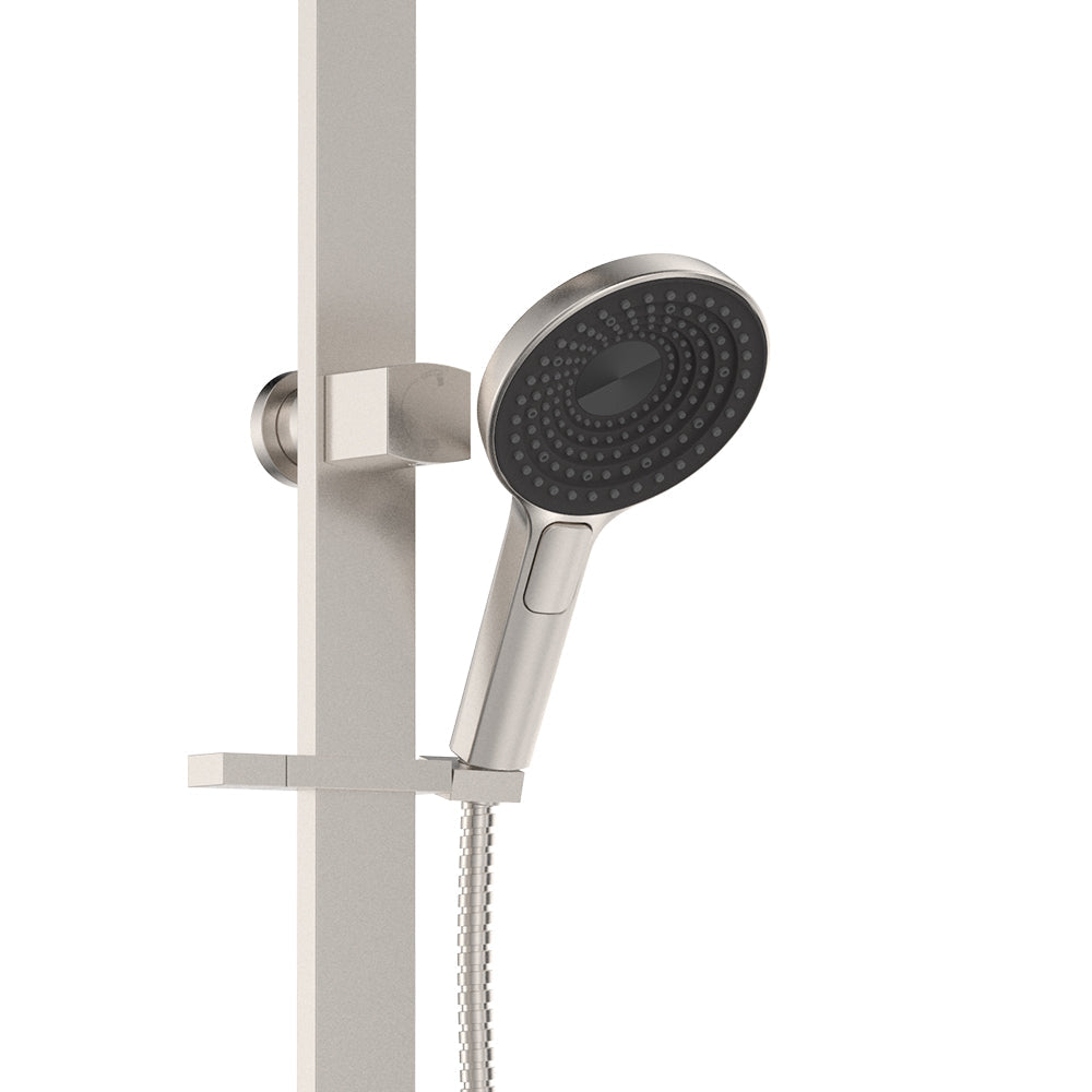 Fienza 455140BN Kuro Deluxe Twin Shower Round Head, Brushed Nickel