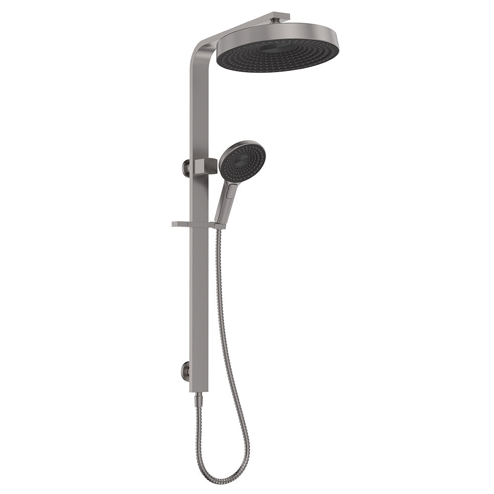 Fienza 455140GM Kuro Deluxe Twin Shower Round Head, Gun Metal