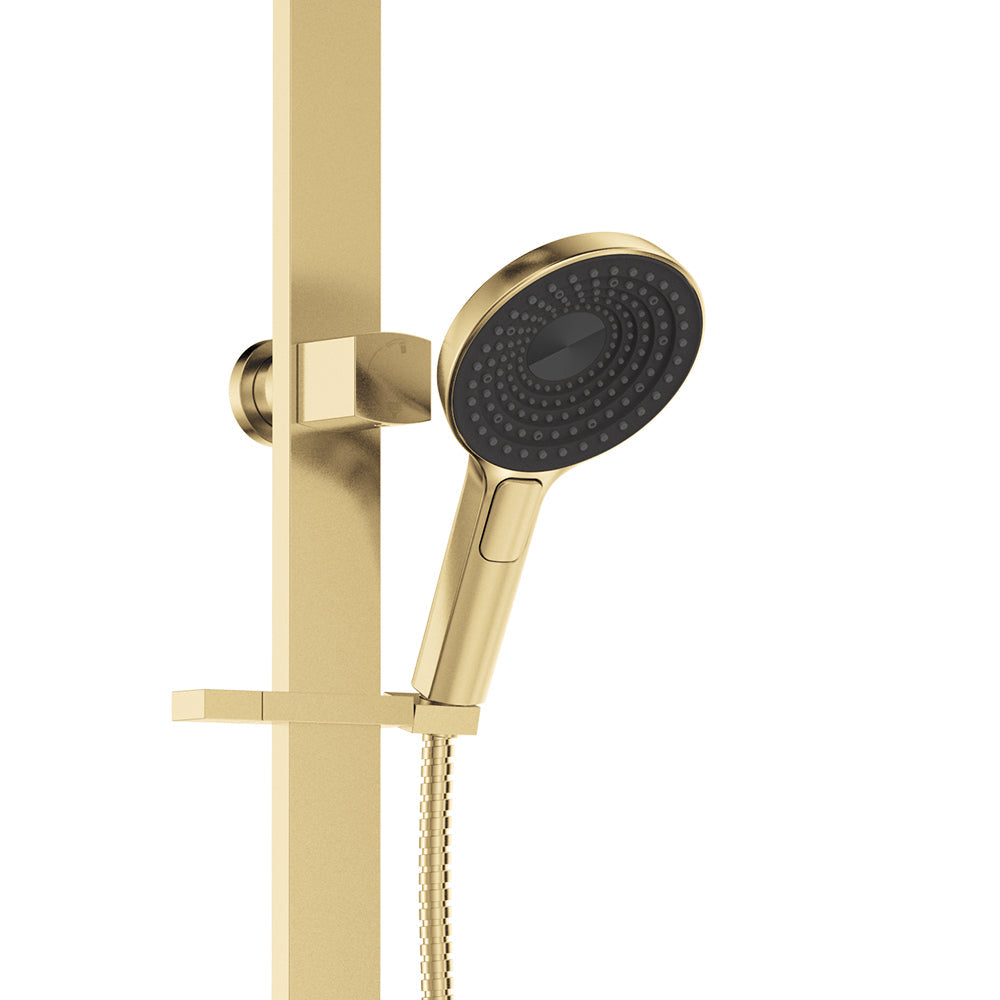 Fienza 455140UB Kuro Deluxe Twin Shower Round Head, Urban Brass