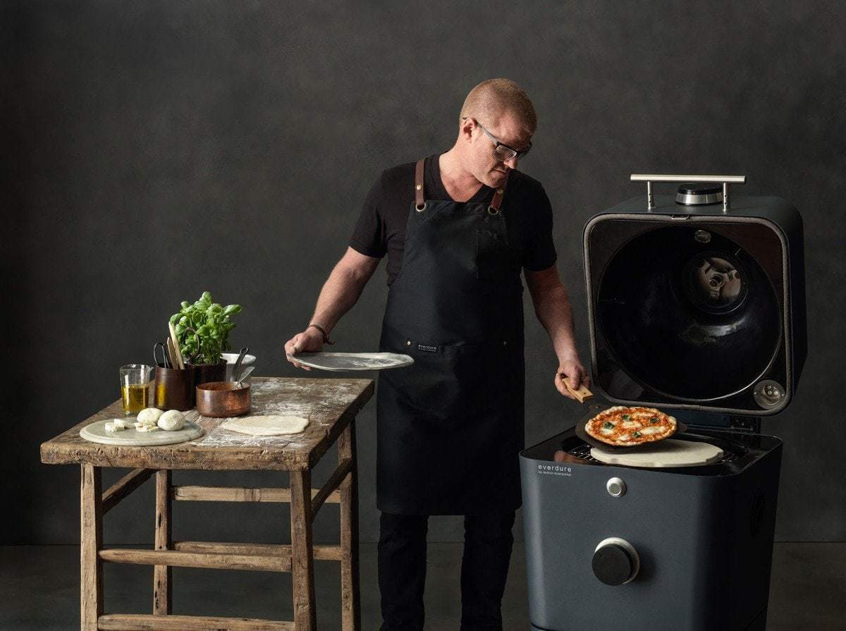 Everdure by Heston HBCE4KS Blumenthal 4K Electric Ignition Charcoal BBQ Oven (Stone)