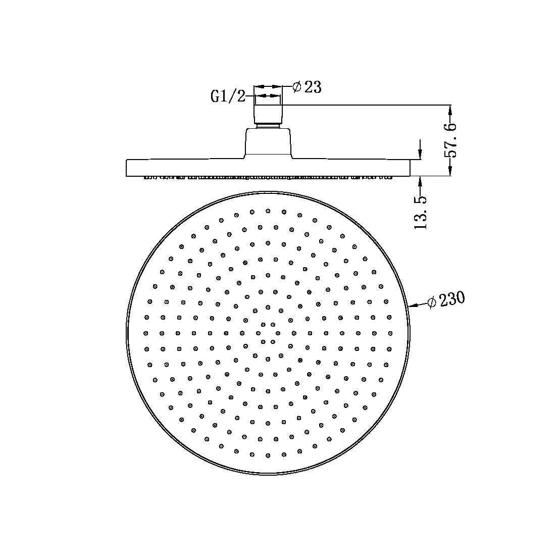 Nero NR508076MB Opal Air Shower Head - Matte Black