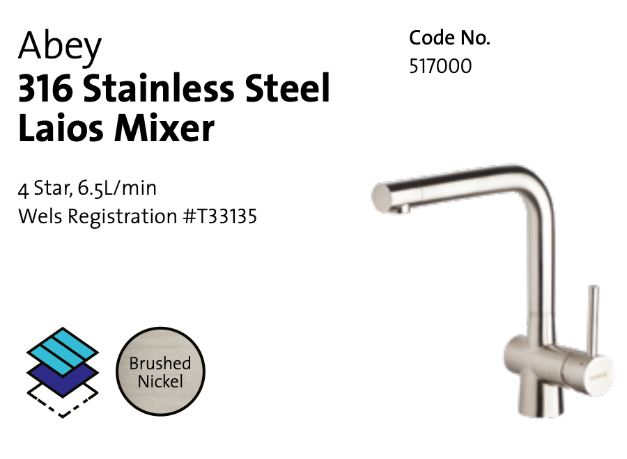 Abey Alfresco Sink Single Bowl 580x440mm Sink FRA540T (DTA18-316 + 517000) Topmount/Undermount (Inc. Kitchen Mixer & Tray) Stainless Steel - Special Order