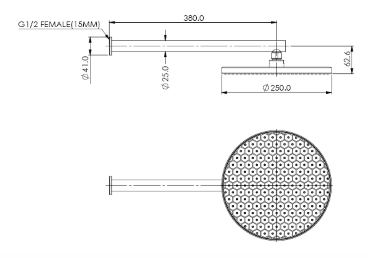 Greens Glide Rainboost Wall Shower, PVD Brushed Nickel, 57300BN