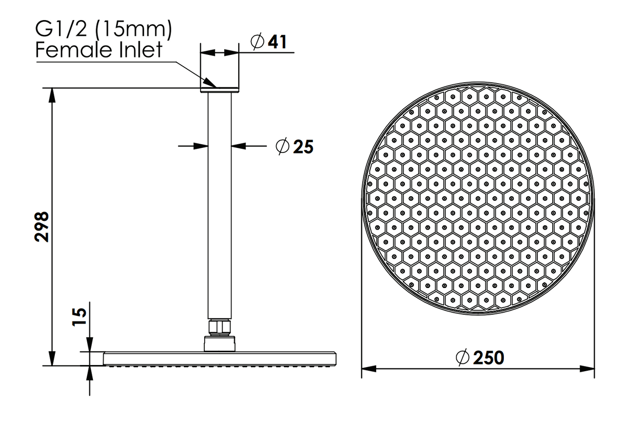 Greens Glide Rainboost Ceiling Shower, PVD Brushed Nickel, 57310BN