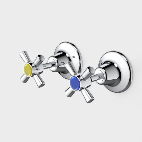 Caroma 631242C Caravelle Classic Cross Wall Tap Set - Special Order
