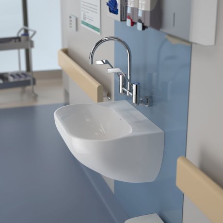 Caroma 632710W Clinic 600 Wall Basin - 1 Tap Hole