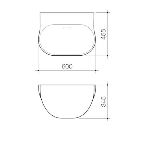 Caroma 632710W Clinic 600 Wall Basin - 1 Tap Hole