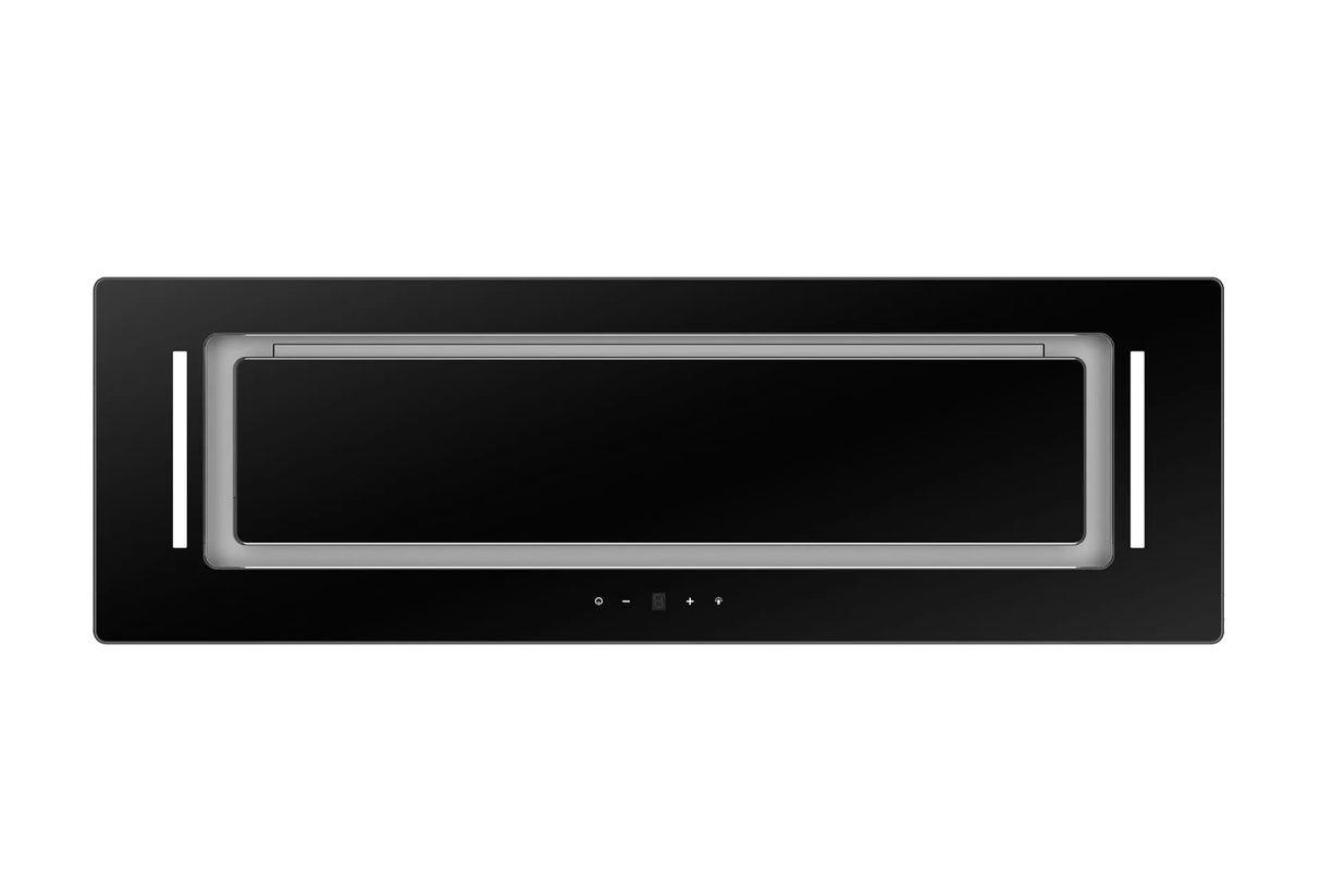 Schweigen BGUM-9B 90cm Undermount Black Rangehood, Black Glass