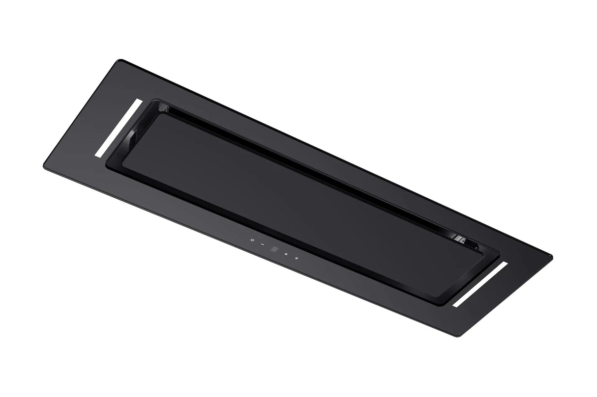 Schweigen BGUM-9B 90cm Undermount Black Rangehood, Black Glass