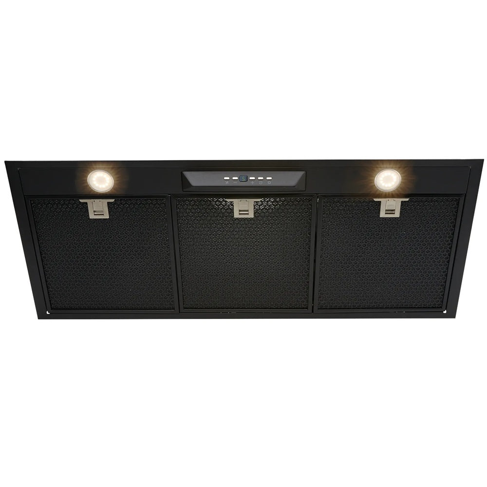 Schweigen UM1390-9BSINL 90cm Silent Inline Motor Undermount Rangehood, 1600m3/hr, Black