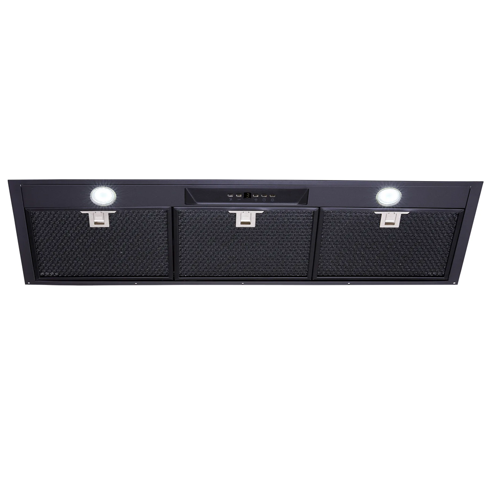 Schweigen UM1170-9BSINL 90cm Silent Inline Motor Undermount Rangehood, 1600m3/hr, Black