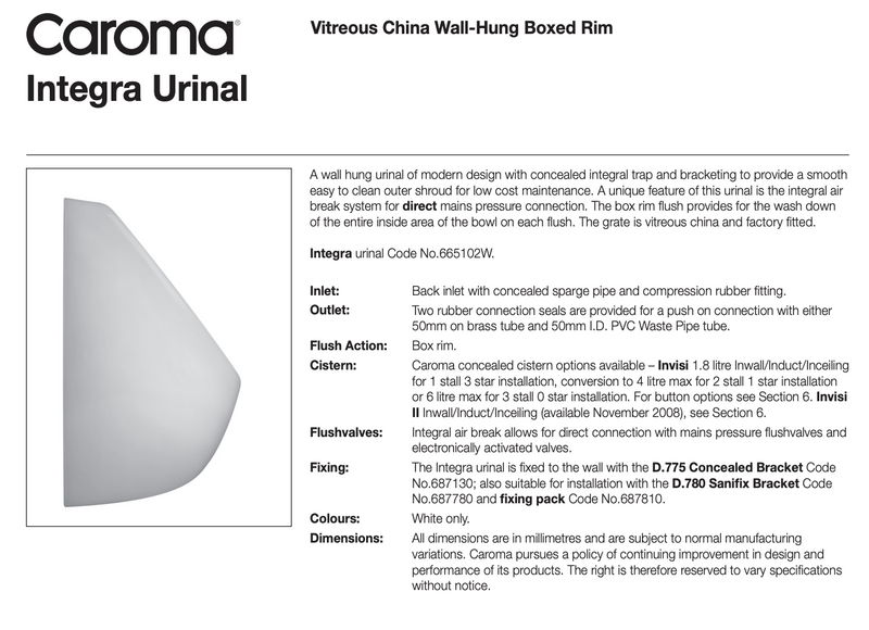 Caroma 665102W Integra Wall Hung Urinal - Special Order