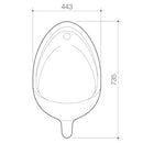 Caroma 666101W Torres Wall Hung Urinal, Top Inlet - Special Order