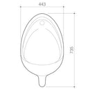 Caroma 666102W Torres Wall Hung Urinal, Back Inlet - Special Order