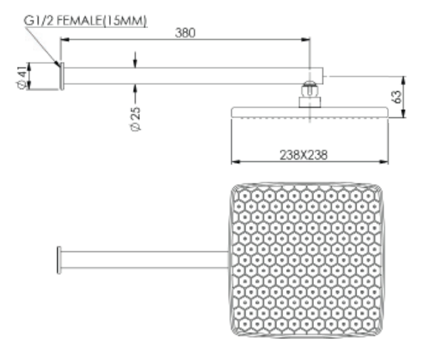 Greens Glide Syntra Rainboost Wall Shower, PVD Brushed Nickel, 67300BN