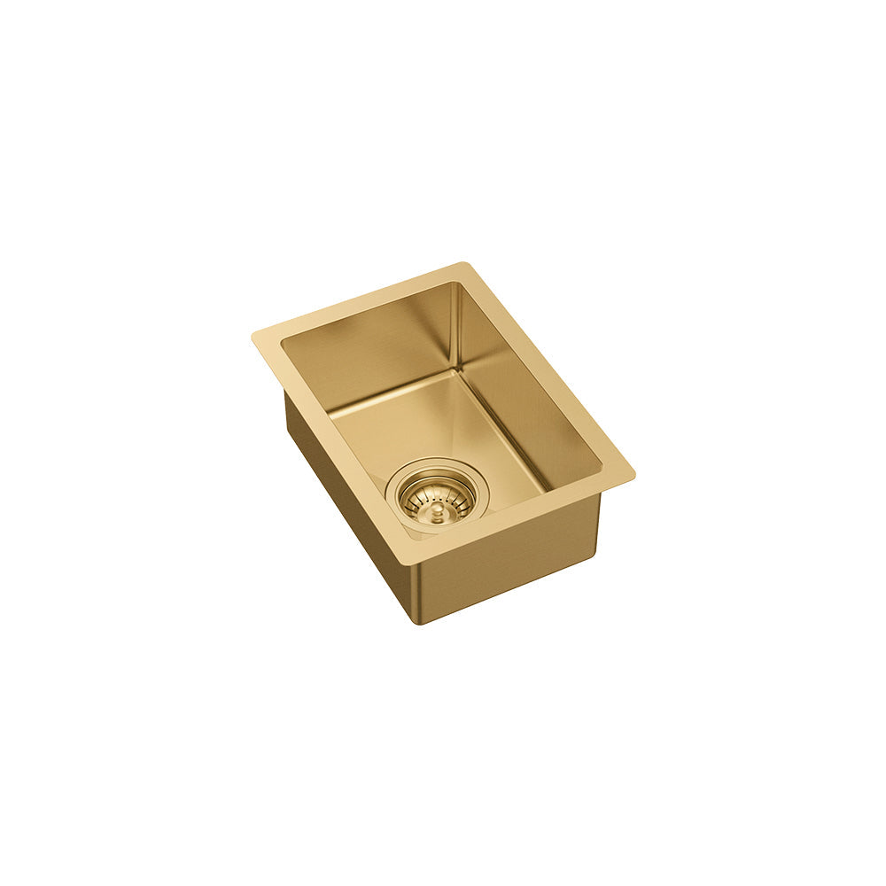 Fienza Hana 10L Single Kitchen Sink, Rugged Brass