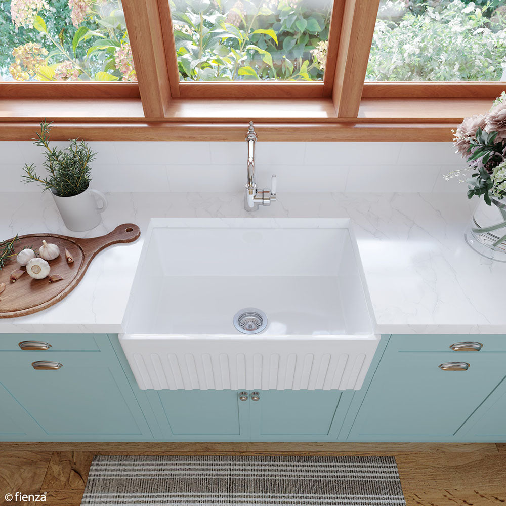 Fienza Winston 68700 Single Butler Sink Small White 675X475X250Mm - Special Order Kitchen Sinks