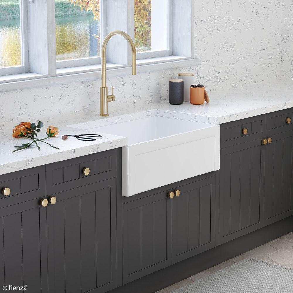 Fienza Winston 68703 Single Butler Sink Medium White 750X470X250Mm - Special Order Kitchen Sinks