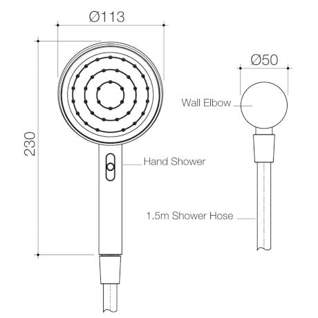 Caroma 687367BN4E Opal Support VJet Shower with 900mm Rail - Brushed Nickel