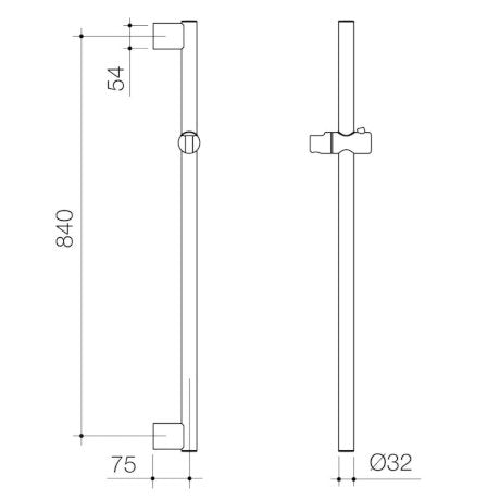 Caroma 687367C4E Opal Support VJet Shower with 900mm Rail - Chrome