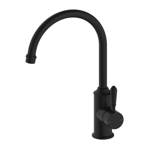 Nero York Kitchen Mixer Gooseneck Spout - Matte Black