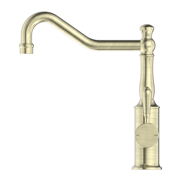 Nero York Kitchen Mixer Hook Spout - Aged Brass