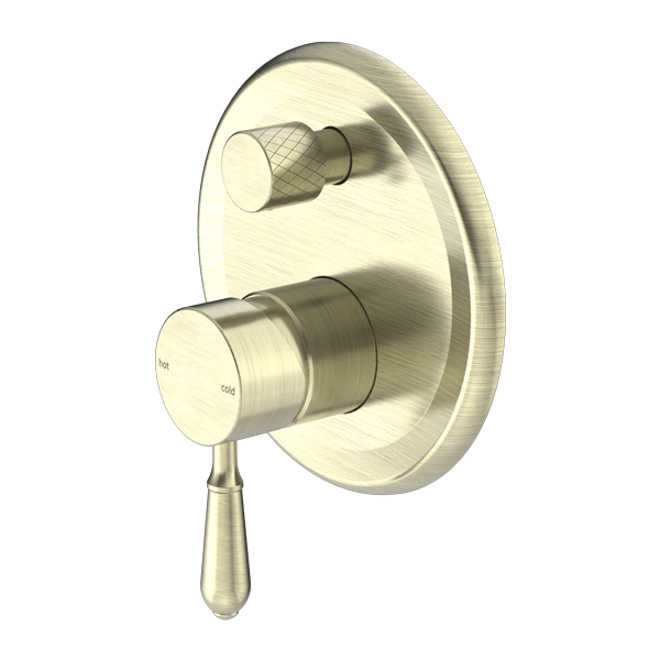 Nero York Shower Mixer With Diverter - Aged Brass