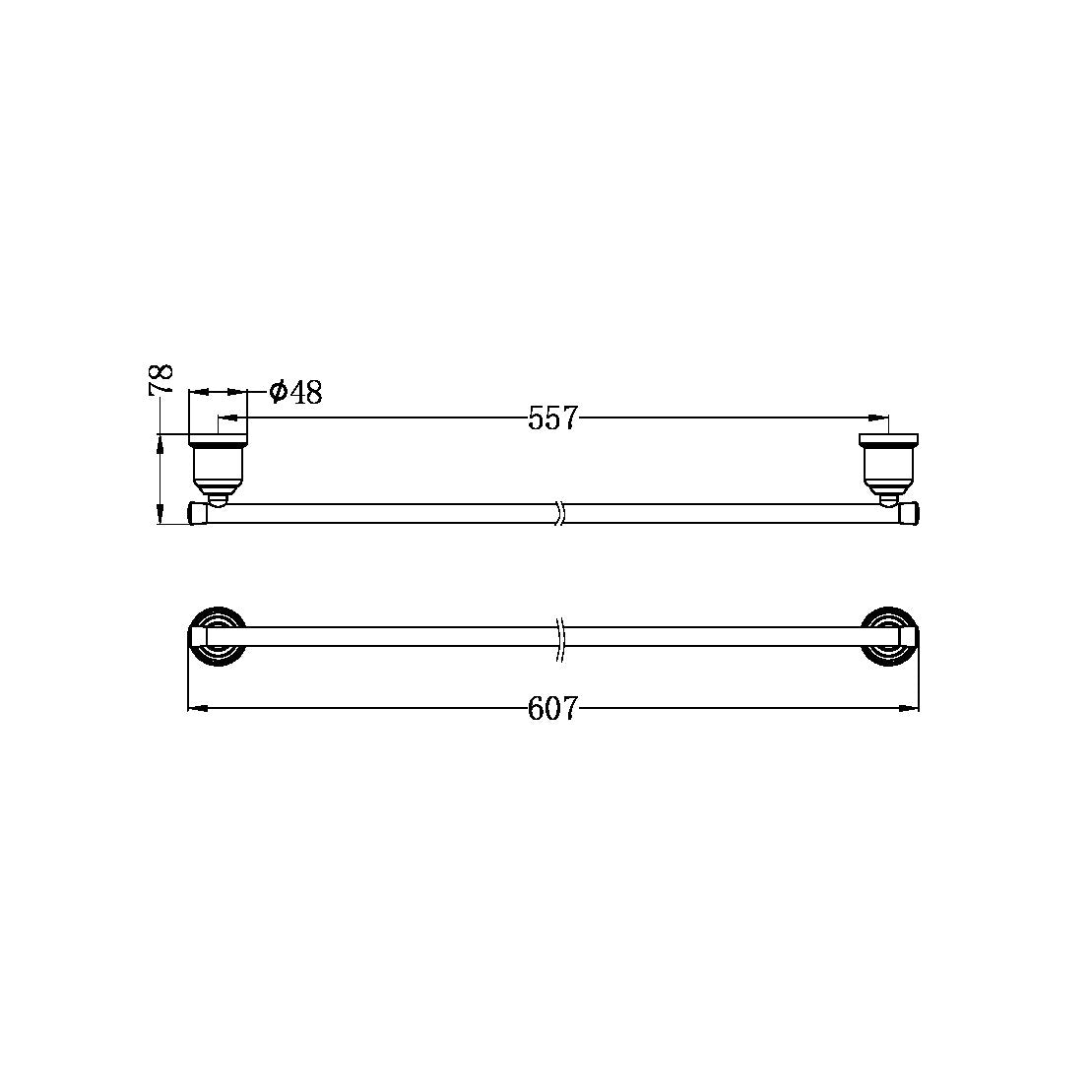 Nero York Towel Rail 600mm - Aged Brass