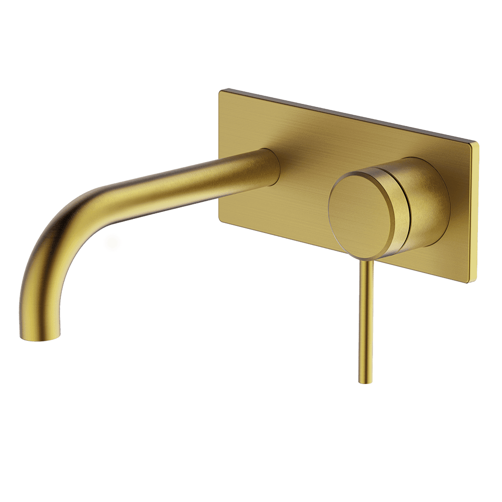 Abey Poco Wall Bath/Basin Set, 165mm, Brushed Brass, 6B-WS165-BB