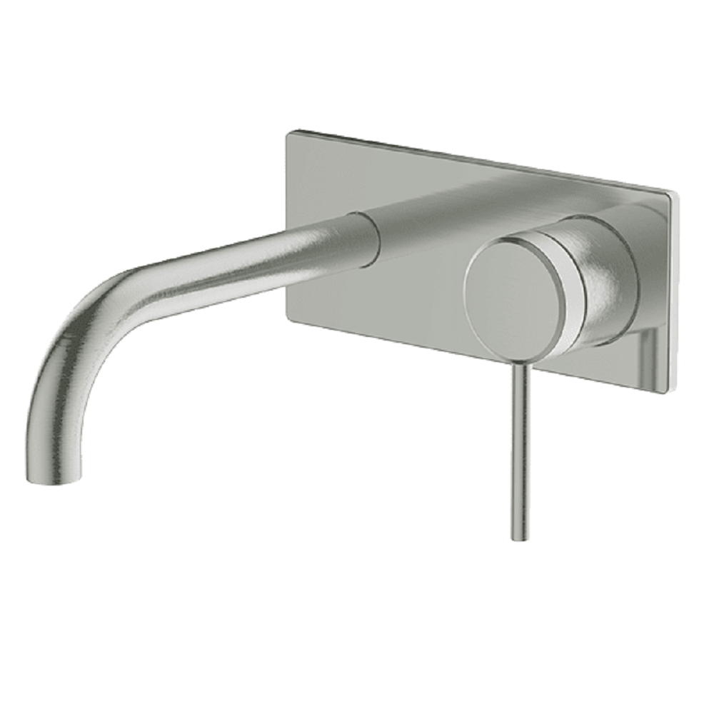 Abey Poco Wall Bath/Basin Set, 165mm, Brushed Nickel, 6B-WS165-BN