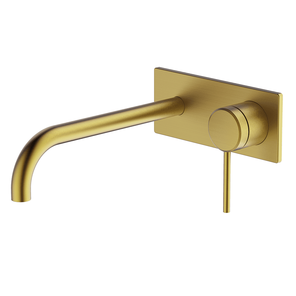 Abey Poco Wall Bath/Basin Set, 220mm, Brushed Brass, 6B-WS220-BB
