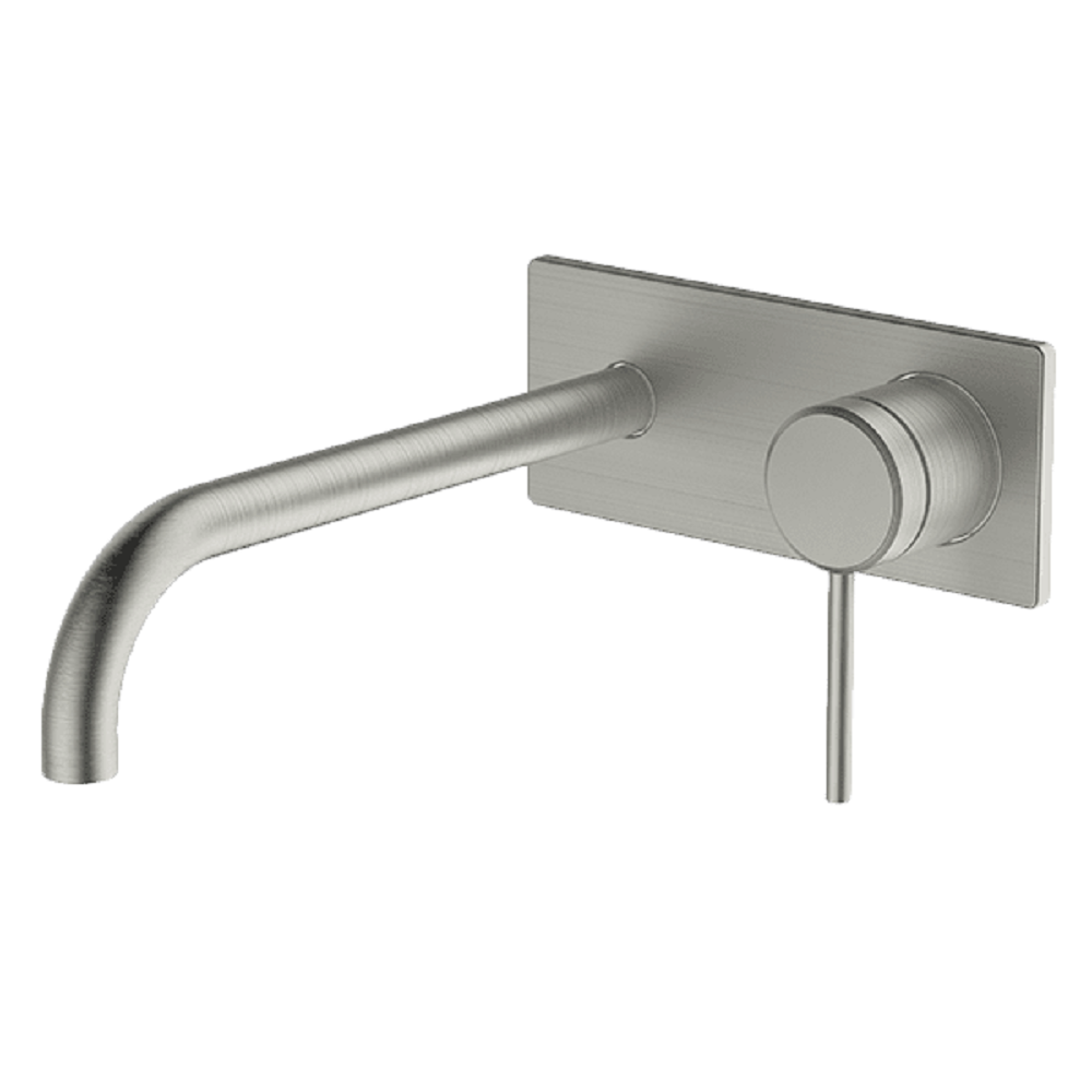 Abey Poco Wall Bath/Basin Set, 220mm, Brushed Nickel, 6B-WS220-BN