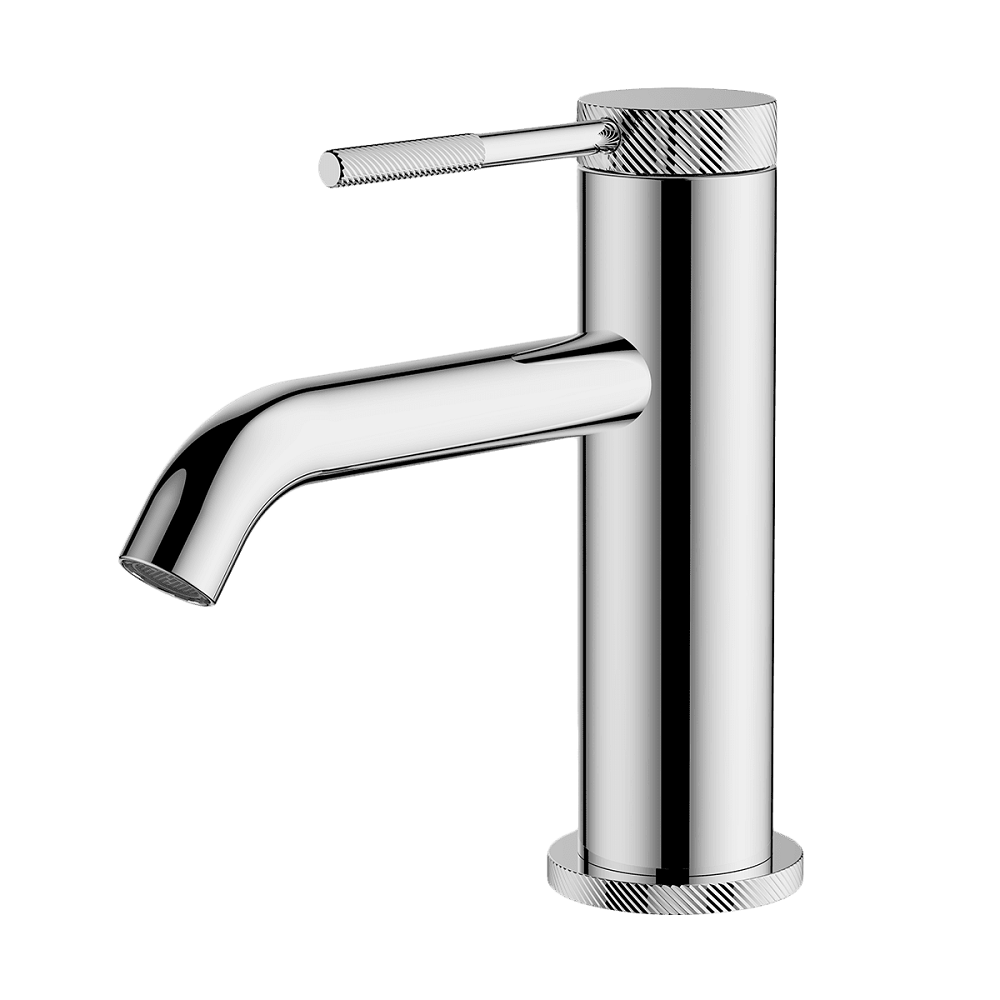 Abey Poco Knurled Basin Mixer, Chrome, 6B1-K
