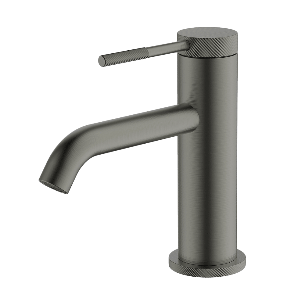 Abey Poco Knurled Basin Mixer, Gunmetal, 6B1-KGM
