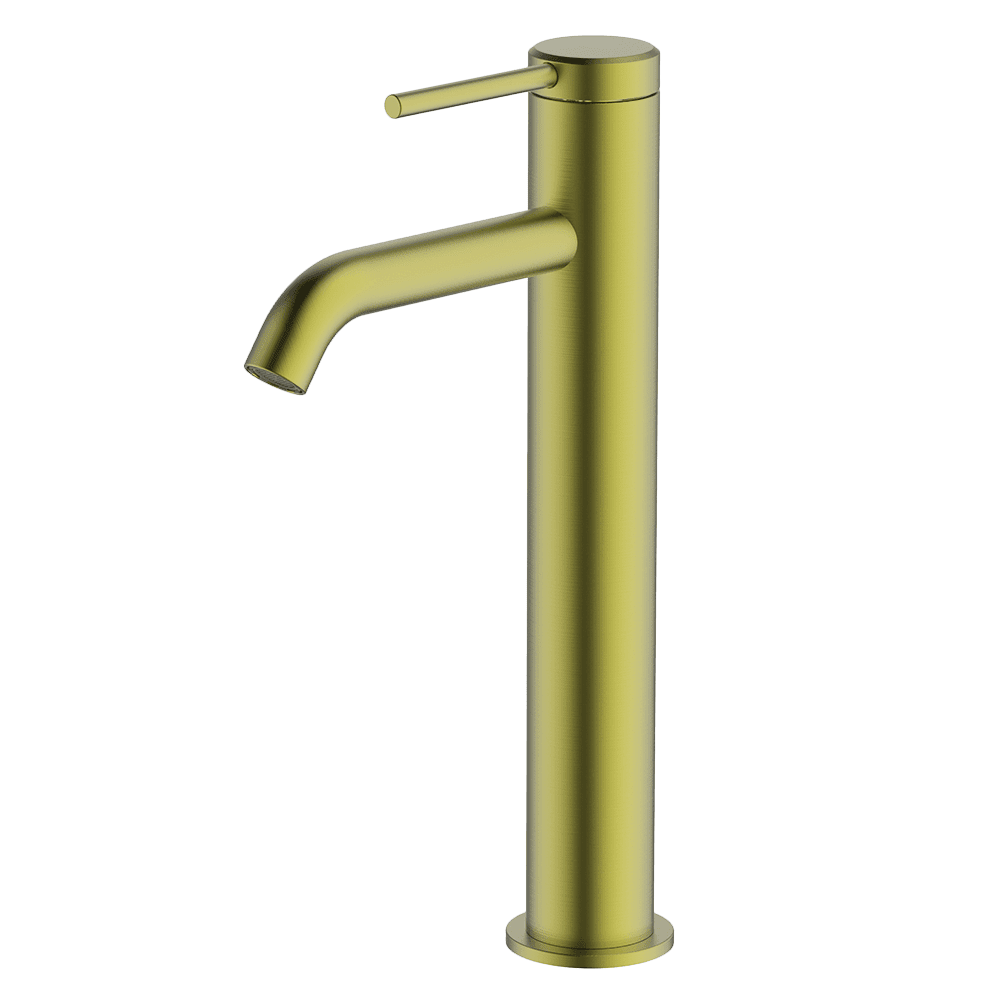 Abey Poco High Basin Mixer, Brushed Brass, 6B3-BB