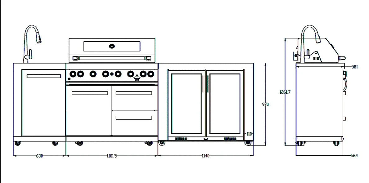 Everdure 6BIMLPC-21B/1 Neo Black Outdoor Kitchen